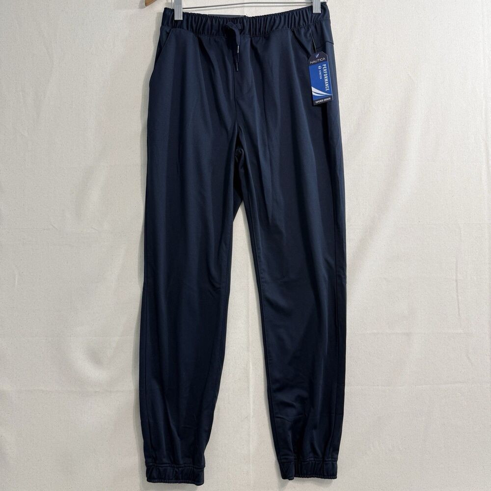 Nautica Boys School Uniform Performance Jogger Pants Navy L 14/16 NWT